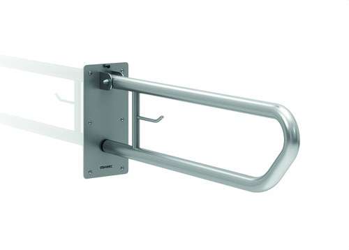 Barra de apoio rebatível 800mm porta-rolos inox acetinado com referência GW11 07 04 01 à marca GENWEC