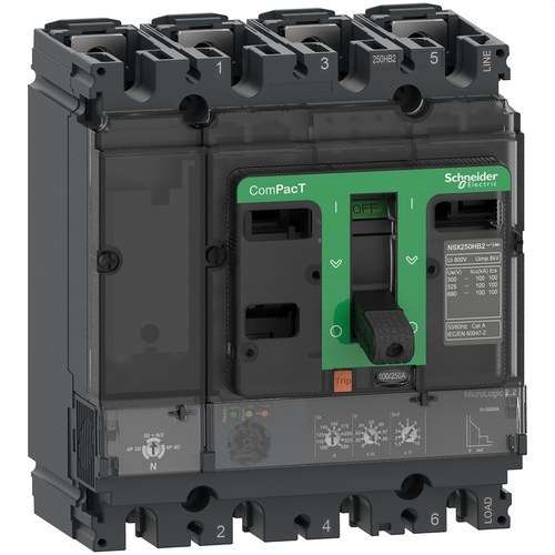 Interruptor automático ComPacT NSX160N 50kA AC 4P4R 160A Micrologic 2.2 com referência C16N42D160 à marca SCHNEIDER ELECTRIC