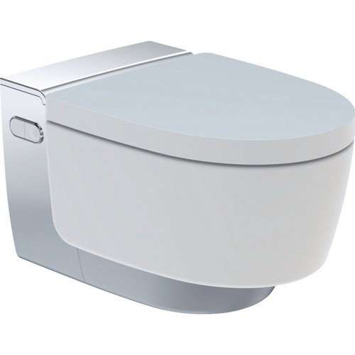 Sanita bidé suspensa Geberit AquaClean Mera Comfort branco e cromado com referência 146.212.21.1 à marca GEBERIT