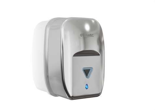 Distribuidor automático de sabão de parede inox brilhante com referência GW04 20 04 02 à marca GENWEC