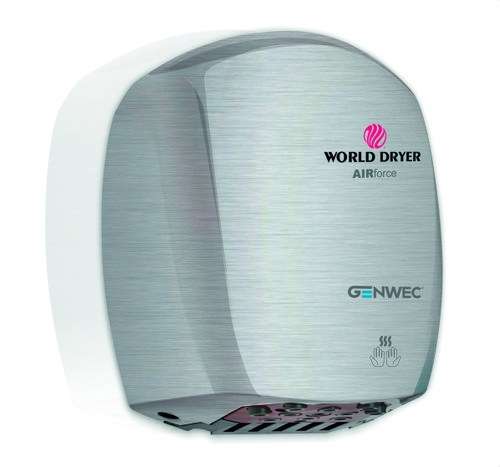 Secador de mãos com sensor eletrónico Airforce aço inoxidável acetinado com referência GW01 04 04 01 à marca GENWEC