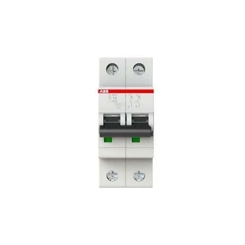 Disjuntor Magnetotérmico S202-C16 2P 16A Curva C 6kA com referência 2CDS252001R0164 à marca ABB