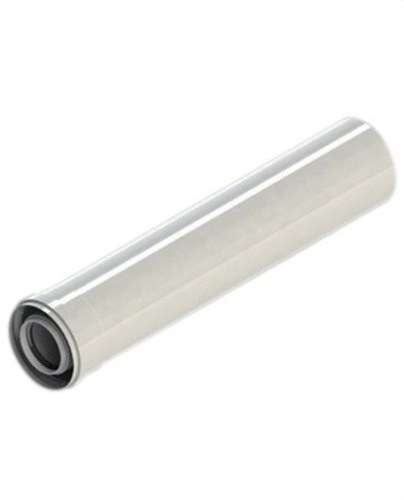 Tubo de chaminé diâmetro 80/110mm de 1000mm macho-fêmea em alumínio branco com referência 811-1000MHP1 à marca FIG