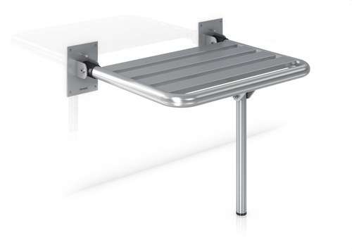 Assento rebatível com perna para banhos e duchas aço inox acetinado com referência GW11 24 04 01 à marca GENWEC