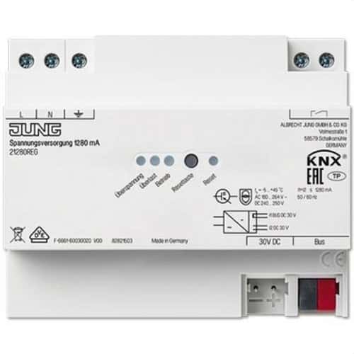 Fonte de alimentação Jung KNX 1.280 mA com referência 21280REG à marca JUNG