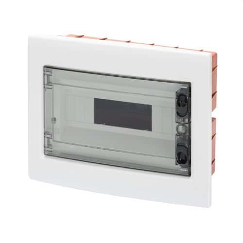 Quadro de distribuição de embutir com porta fumada 18 módulos com referência GW40608 à marca GEWISS