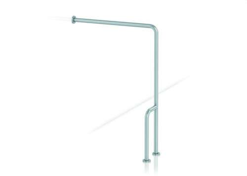 Barra de apoio parede-chão de 90º inox acetinada esquerda com referência GW11 12 04 01 à marca GENWEC