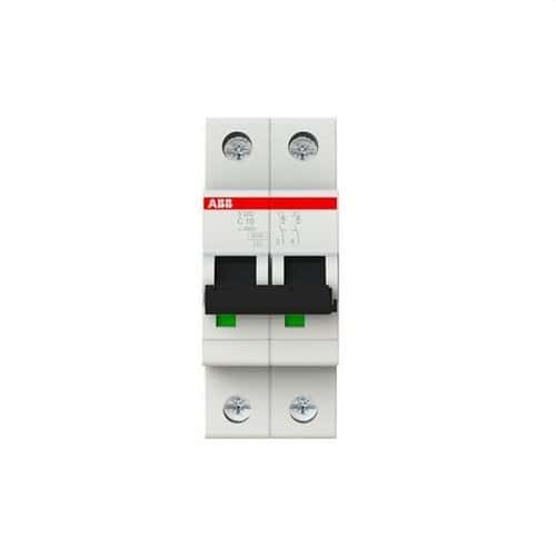 Disjuntor Magnetotérmico S202-C10 2P 10A Curva C 10kA com referência 2CDS252001R0104 à marca ABB