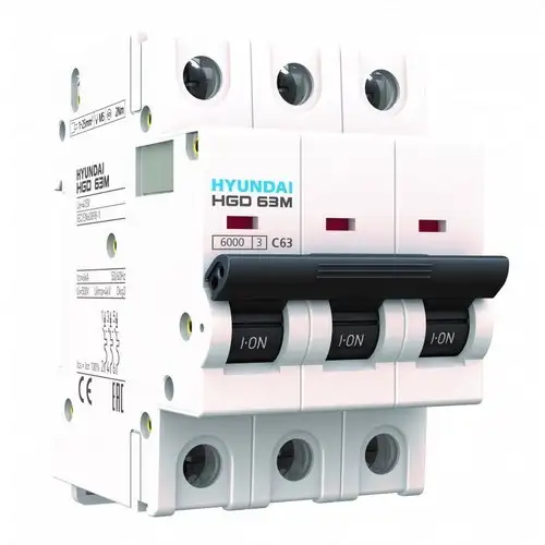 Disjuntor Magnetotérmico STD 1P+N 16A Curva C 6kA com referência HGD32-NSN1016C à marca HYUNDAI