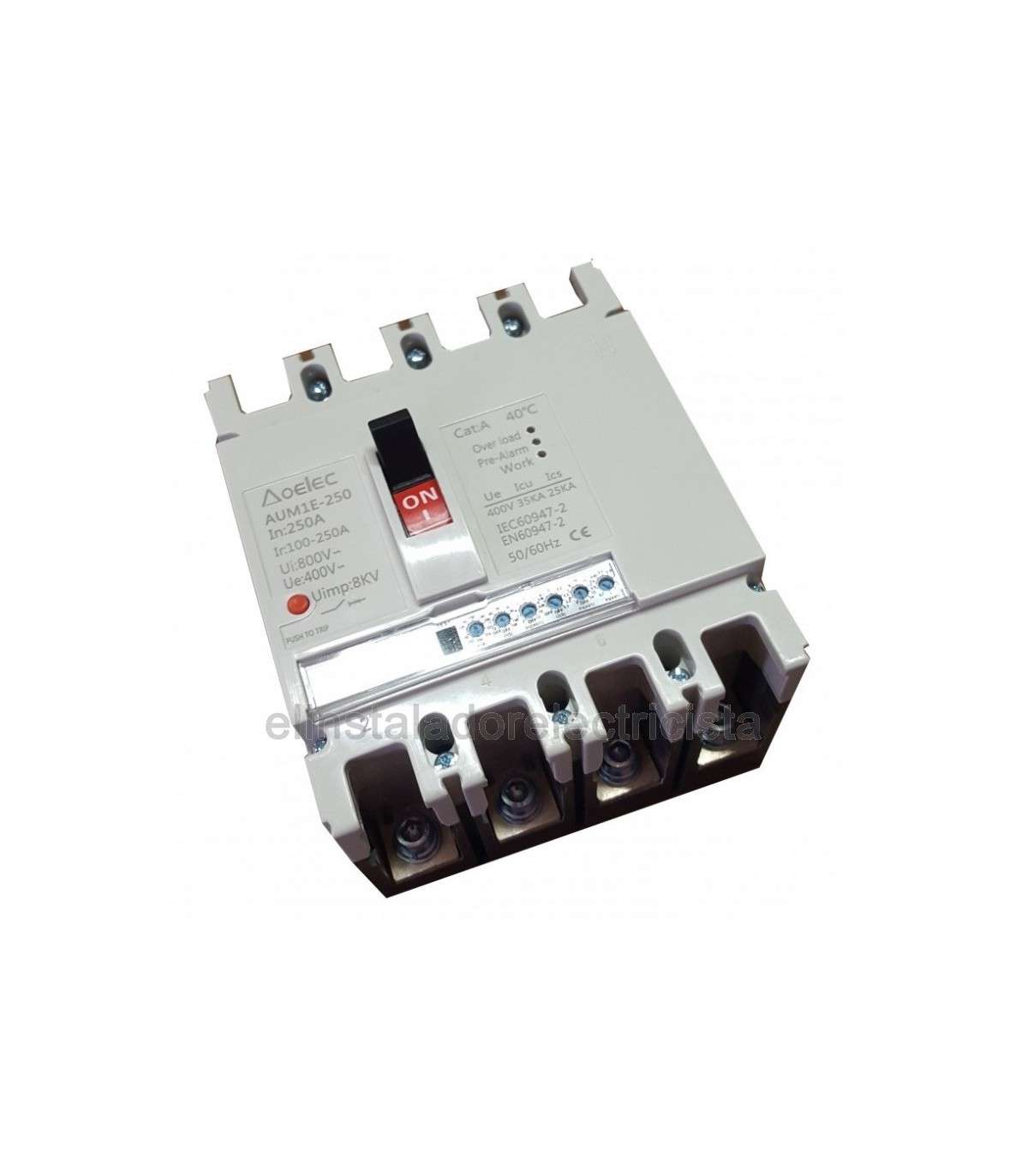 Interruptor automático de caixa moldada HGM 4P 630A com referência HGM630-S4PN630F à marca HYUNDAI