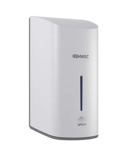 Distribuidor automático de desinfetante para mãos em spray ABS branco com referência GW04 15 01 00 à marca GENWEC