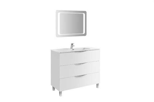 Móvel de três gavetas Agata branco 100cm com referência 7930501 à marca GALA