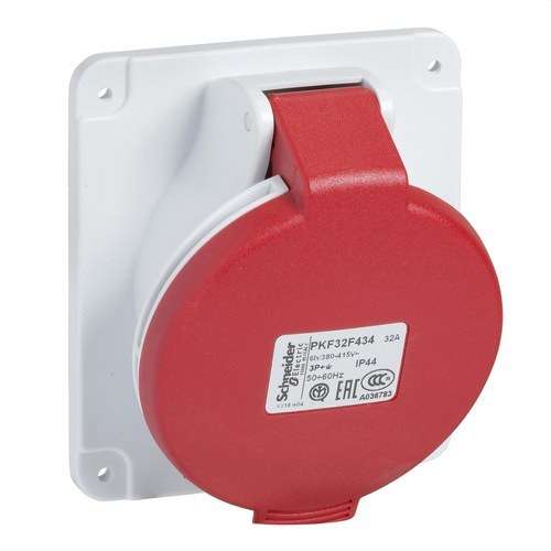 Base de encastrar inclinada de 32A 3P+TT 380-415V IP44 com referência PKF32F434 à marca SCHNEIDER ELECTRIC