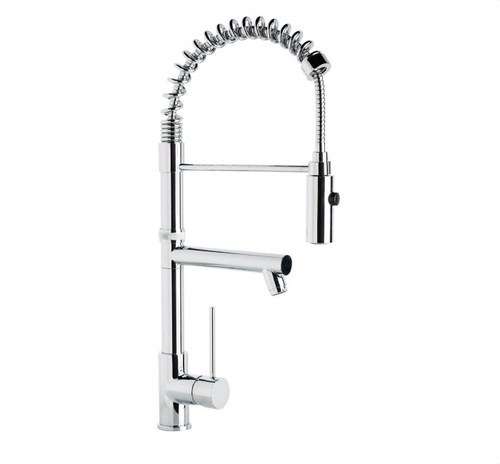 Torneira misturadora monocomando de cozinha profissional com mola e bica TAU com referência 65212 18 45 66 à marca GENEBRE