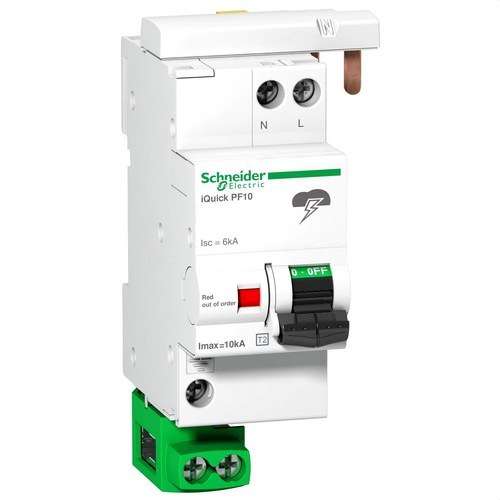 Limitador de sobretensões transitórias Acti9 Quick PF 1P+N 10 kA Tipo 2 com referência A9L16617 à marca SCHNEIDER ELECTRIC