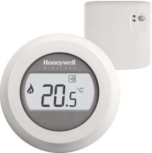 Kit composto por termostato digital T87 + recetor BDR91 com referência Y87RF2058 à marca HONEYWELL