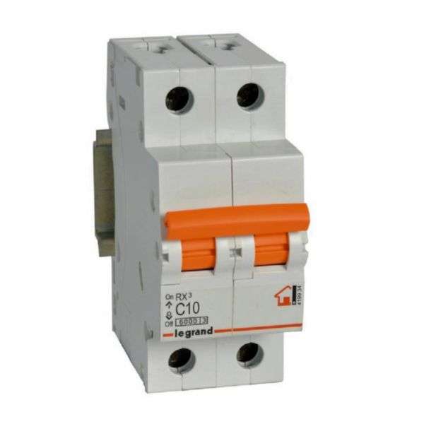 Magnetotérmico RX³ - 2P - 230/400V~ - 10A - curva C com referência 419934 à marca LEGRAND