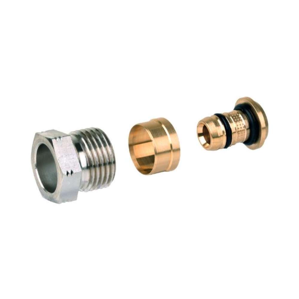 Conectores para tubo multicamada/PE-X diâmetro 16x2mm com referência FIG1/2M16X2 à marca RESIDEO