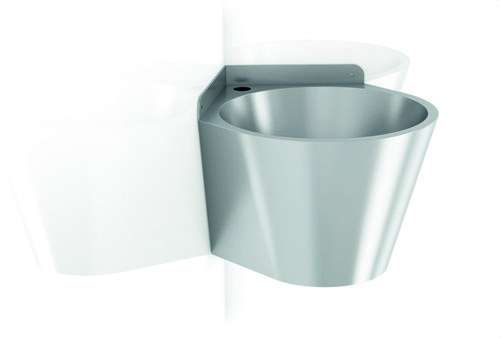 Lavatório de canto redondo inox 304 acetinado com referência GW08 26 04 01 à marca GENWEC