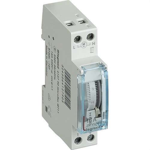 Interruptor horário programável analógico esfera vertical diário com reserva de marcha com referência 412790 à marca LEGRAND