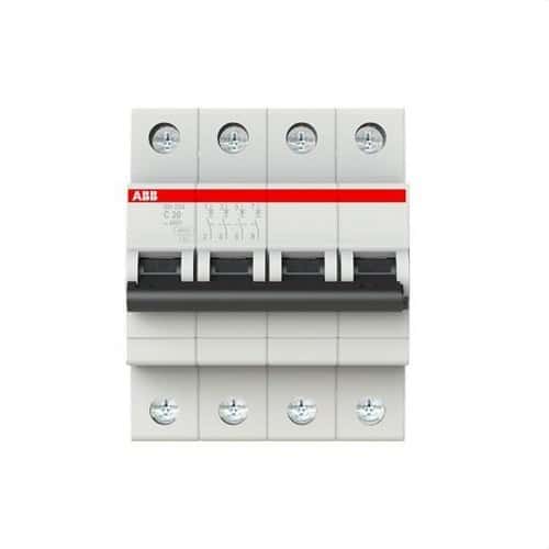 Disjuntor SH204-C20 4P 20A Curva C 6kA com referência 2CDS214001R0204 à marca ABB