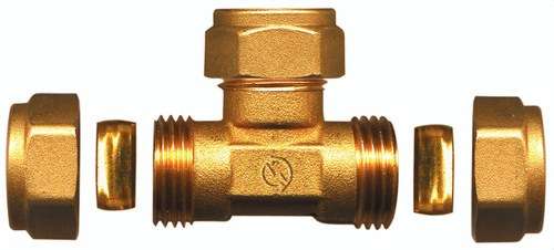 Brass T Fitting 12x12x12mm with reference TAP07222 from the brand ATUSA