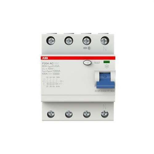 Diferencial 4P 80A Classe AC 30mA com referência 2CSF204001R1800 à marca ABB