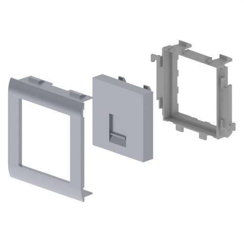 Placa plana 1 RJ45 cor alumínio 65mm U24X com referência 93749-03 à marca UNEX