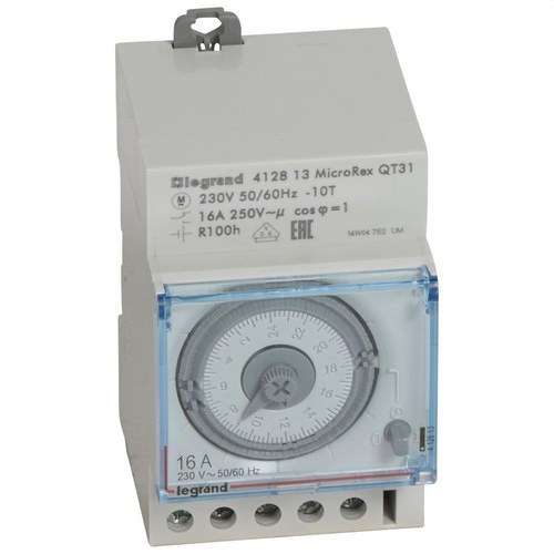 Interruptor horário programável analógico esfera horizontal diário com reserva de marcha com referência 412813 à marca LEGRAND