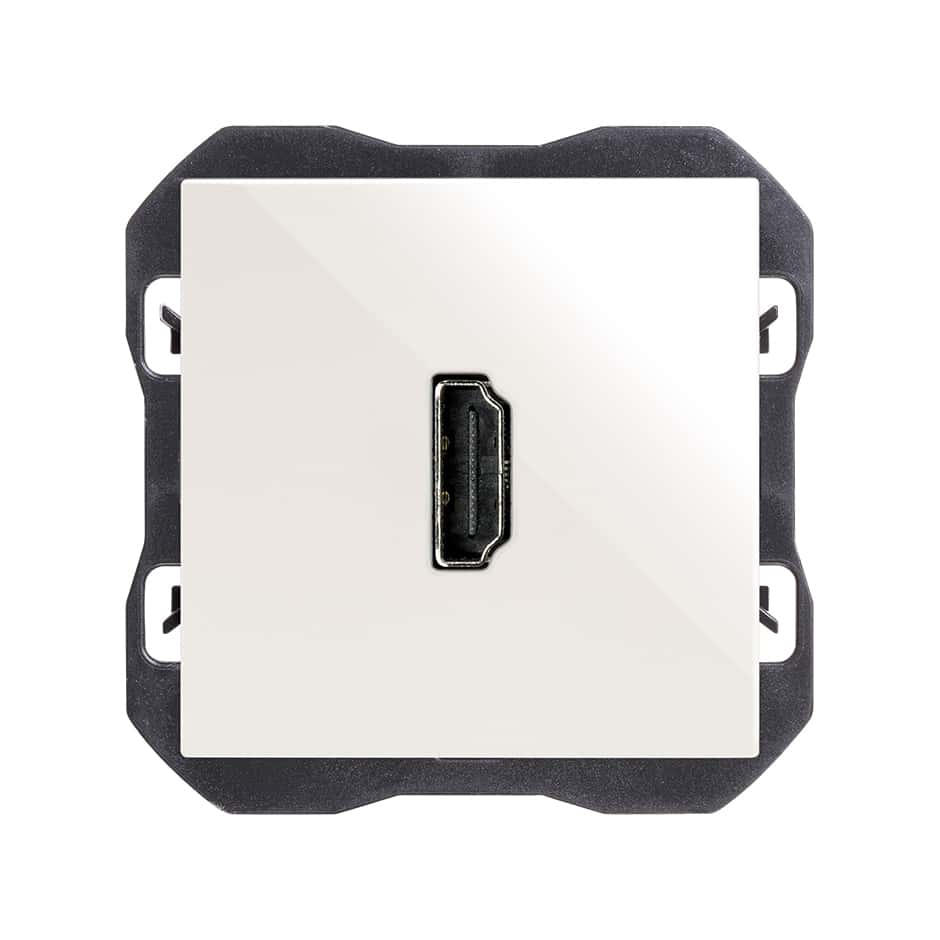 White female-to-female HDMI 2.0 4K connector Simon 270 with reference 20000094-090 from the brand SIMON
