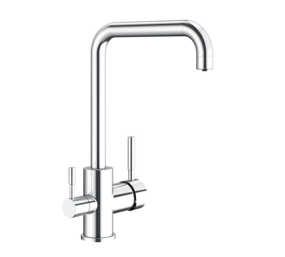 Torneira de cozinha monocomando com 3 vias Genebre TAU cromado com referência 65702 18 45 66 à marca GENEBRE