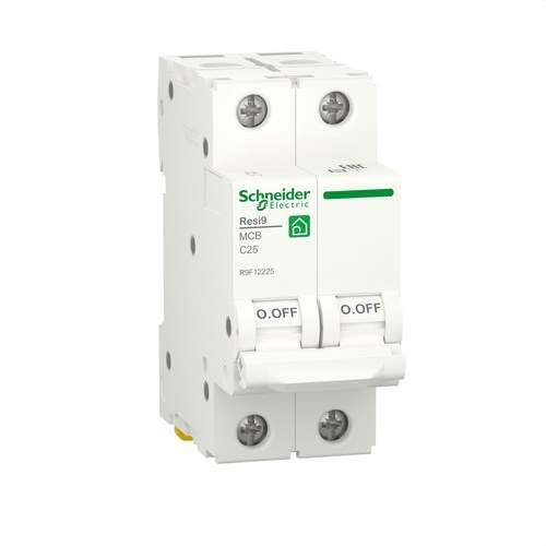 Disjuntor Magnetotérmico Resi9 2P 25 A 6000 A 230 V com referência R9F12225 à marca SCHNEIDER ELECTRIC