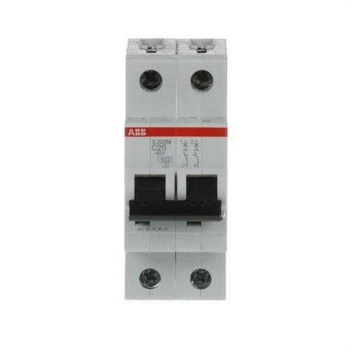 Interruptor magnetotérmico S202M-C20 2P 20A Curva C 15kA com referência 2CDS272001R0204 à marca ABB