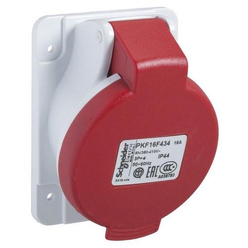 Base de embutir inclinada 16A 3P+N+TT 380-415V IP44 com referência PKF16F435 à marca SCHNEIDER ELECTRIC