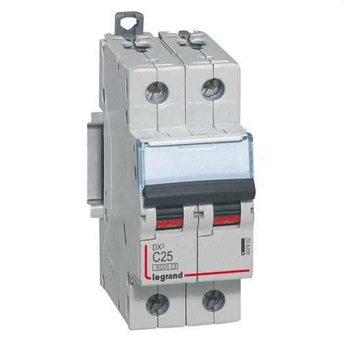 Interruptor diferencial DX3 2P 25A Curva C 6/10kA com referência 407802 à marca LEGRAND