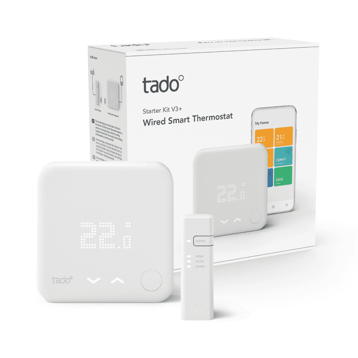 Kit de início termostato inteligente com fios TADO V3+ com WiFi e APP com referência ST KIT V3+ à marca TADO