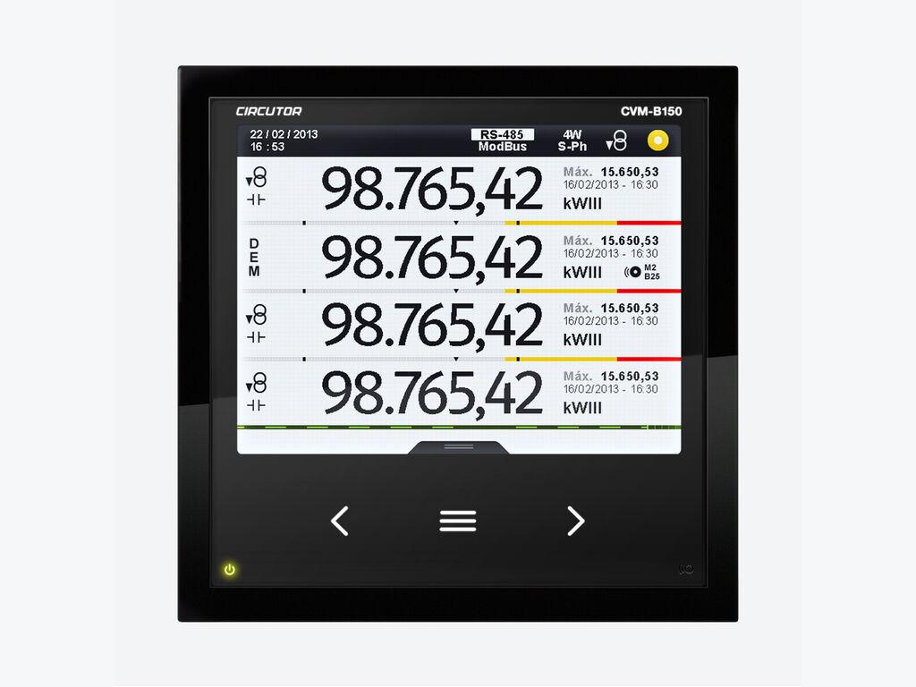 Analisador de rede trifásico com display a cores CVM-B150-ITF-485-ICT2 com referência M56111. à marca CIRCUTOR