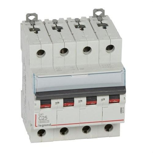 Interruptor diferencial DX3 4P 25A Curva C 6/10kA com referência 407930 à marca LEGRAND