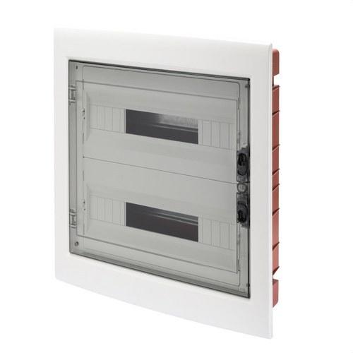 Quadro de distribuição embutido com porta fumada 36 módulos (18x2) com referência GW40609 à marca GEWISS