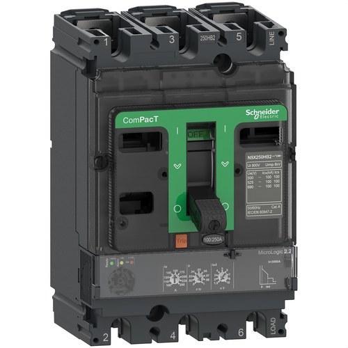 Interruptor automático ComPacT NSX160N 50kA AC 3P3R 160A Micrologic 2.2 com referência C16N32D160 à marca SCHNEIDER ELECTRIC