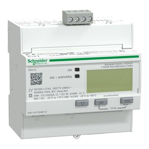 Medidor de energia trifásico iem3155 63 A classe 1 Modbus MID com referência A9MEM3155 à marca SCHNEIDER ELECTRIC