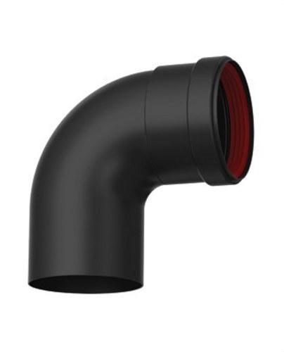 Cotovelo de chaminé para fogão de pellets diâmetro 80mm 90º aço vitrificado preto com referência 8-90MHKER3 à marca FIG