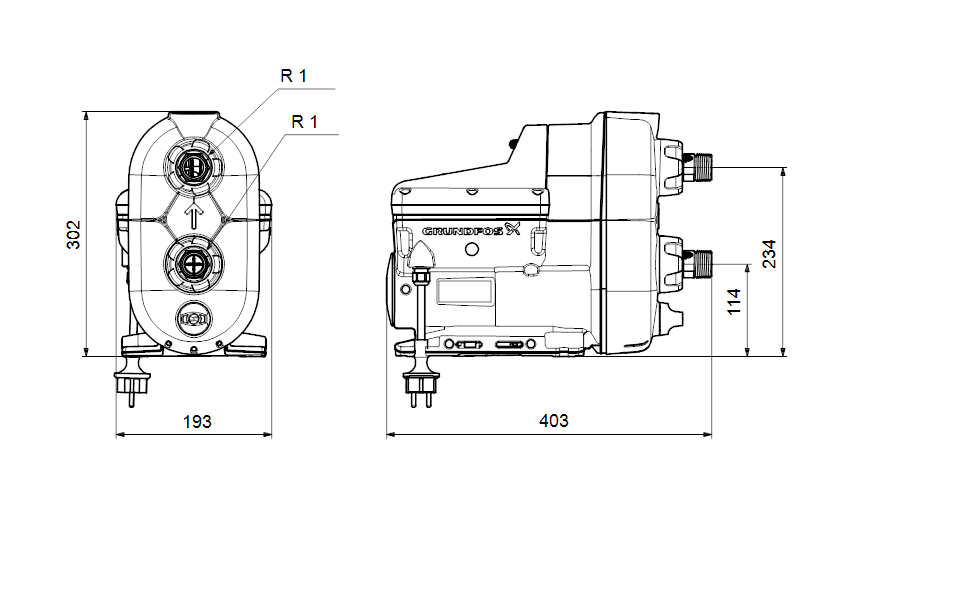 Grupo de pressão autoaspirante SCALA2 3-45 (Novo modelo) com referência 93013252 à marca GRUNDFOS