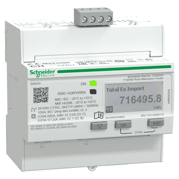 Medidor de energia iem3255 x/5a c.0,5s modbus MID com referência A9MEM3255 à marca SCHNEIDER ELECTRIC