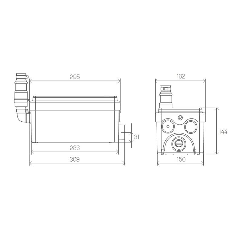 Bomba de evacuação SFA SANISHOWER para duches com referência 0101000 à marca SFA SANITRIT