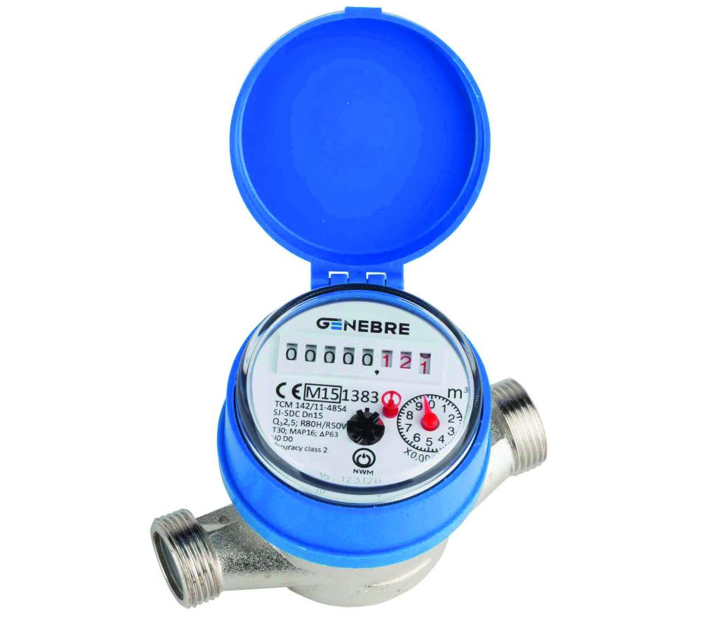 Contador de água fria de jato único 3/4x3/4" DN15 com referência 6110C 05 à marca GENEBRE