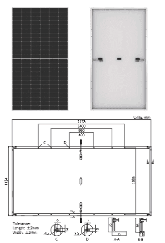 Pack 31 Painel solar de 555W Longi HI-MO5m LR5-72HPH-555M com referência LR5-72HPH 555WP à marca LONGI