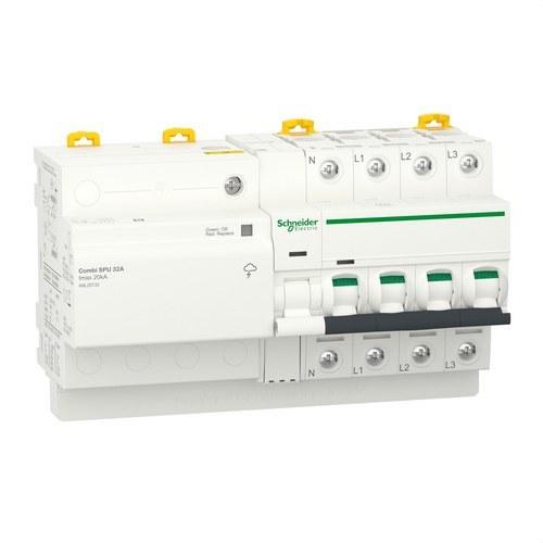 Disjuntor automático com proteção combinada contra sobretensões Acti9 Combi SPU 3P + N 32 A com referência A9L20732 à marca SCHNEIDER ELECTRIC