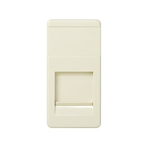 Flat voice and data plate half-element with dust cover for 1 RJ45 AMP® connector ivory Simon 27 Play with reference 27087-31 from the brand SIMON