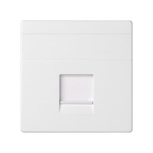 Flat voice and data plate with dust cover for 1 RJ45 AMP® connector white Simon 82 with reference 82005-30 from the brand SIMON